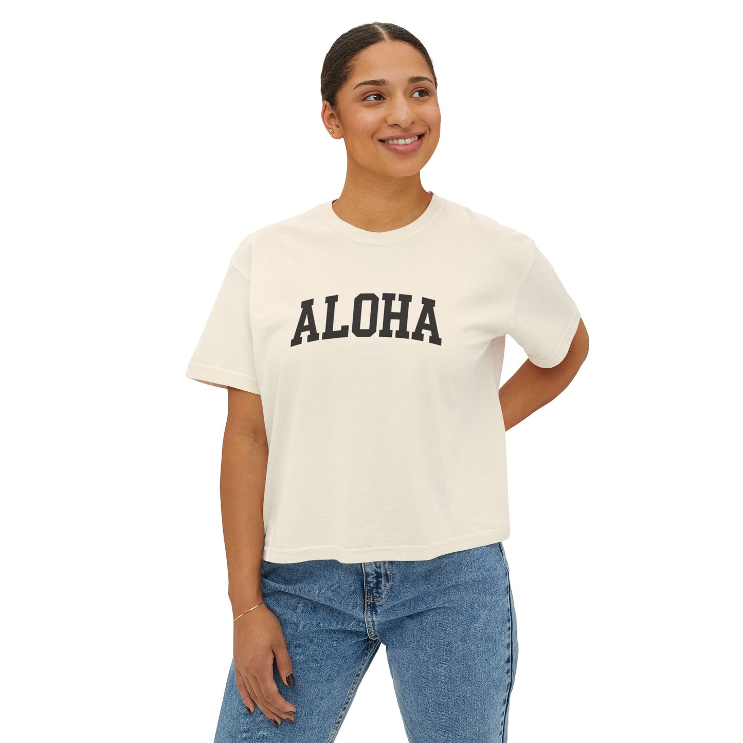 Mahalon Honolulu ALOHA Women's Boxy Tee