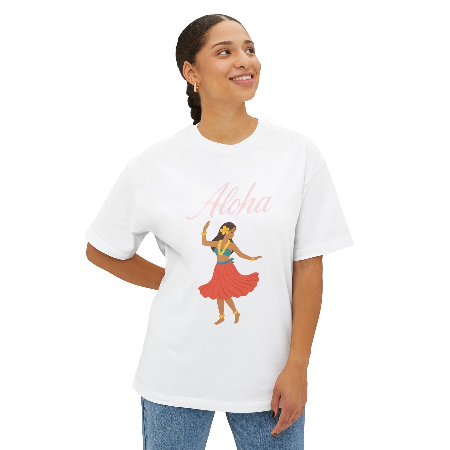 Mahalon Honolulu Aloha Hula girl Tee | Hawaii Vibes by