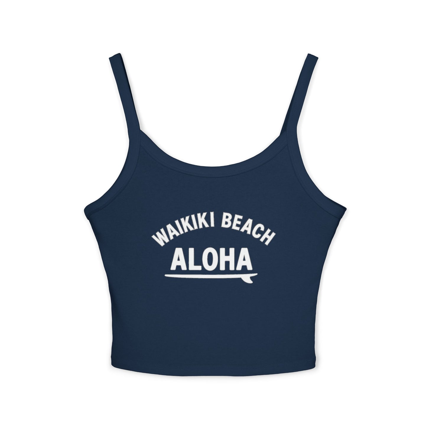 Waikiki beach aloha surf tank top Women's Spaghetti Strap Tank Top  | Hawaii Vibes by Mahalon Honolulu