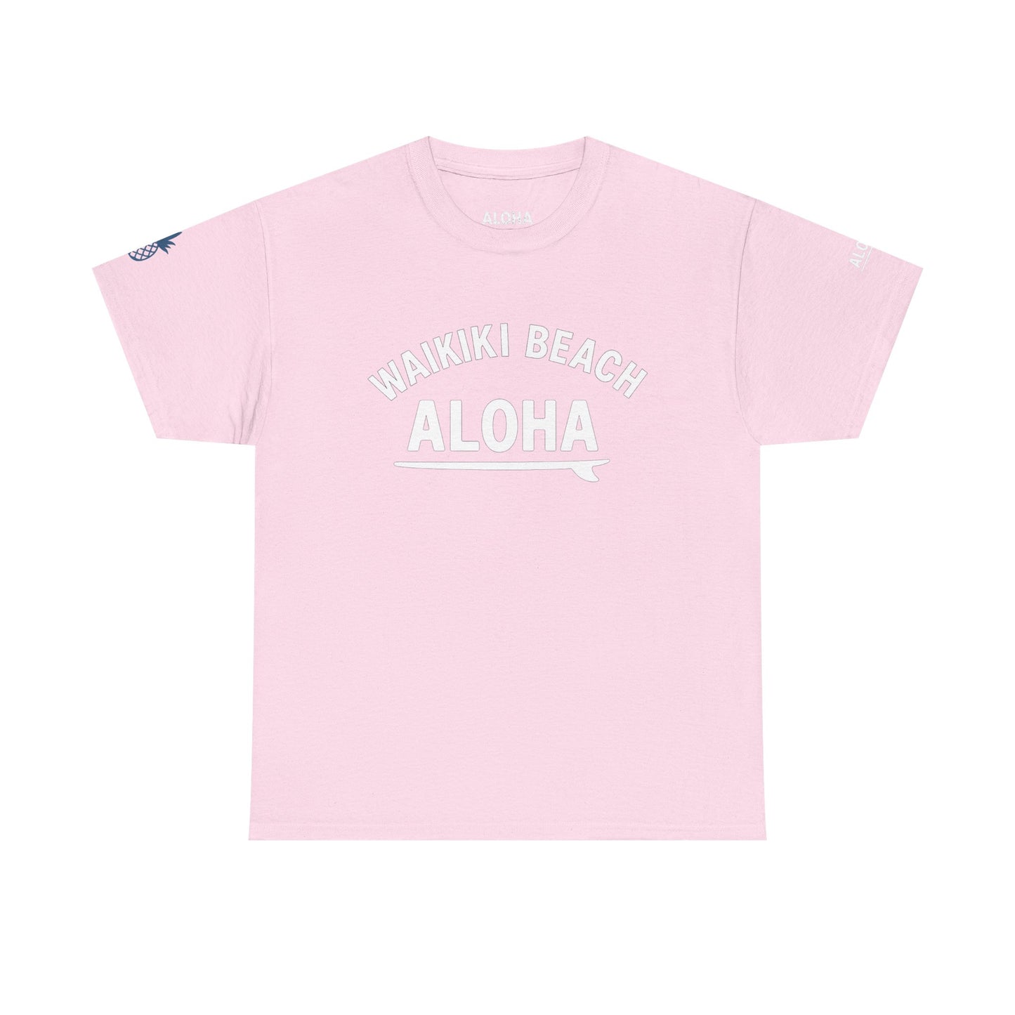 Waikiki bech ,pineapple Unisex Heavy Cotton Tee Hawaii Vibes by Mahalon Honolulu